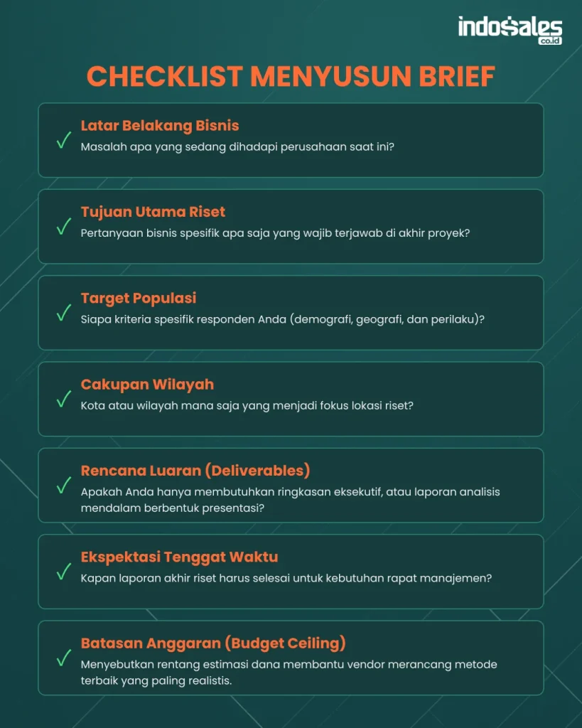 Checklist Brief Riset Pasar Sebelum Mengontrak Vendor Riset Pasar