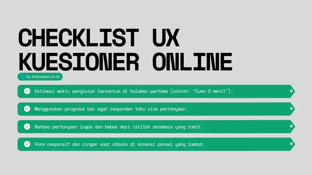 Rancang Kuesioner dengan UX yang Ramah Pengguna sebagai Strategi Pengumpulan Data